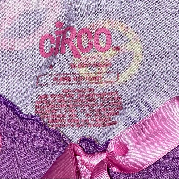 Peace Sign Purple Nightgown Girl’s 6-7 Pajama Ruffle Sleepwear Summer Lighweight - Picture 5 of 7